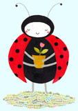 Postkarte Marienkäferchen