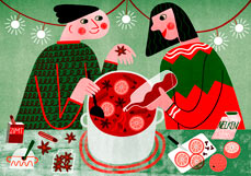 Postkarte Wir machen Glühwein