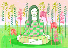 Postkarte Pause in der Blumenwiese