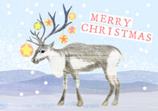 Postkarte MERRY CHRISTMAS - Rentier