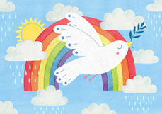 Postkarte Frieden & Frohe Botschaft