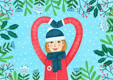 Postkarte Winterliebe - Herz