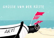 Postkarte GRÜSSE VON DER KÜSTE