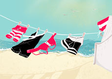 Postkarte Wind und Sonne