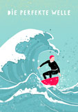 Postkarte DIE PERFEKTE WELLE - Surferin