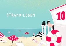 Postkarte STRANDLEBEN