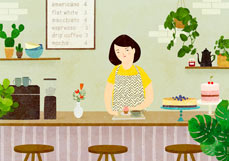 Postkarte Lieblingscafé