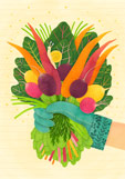 Postkarte Bunter Gemüsestrauß