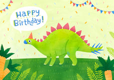 Postkarte Happy Birthday! - Dino