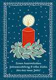 Postkarte Weihnachten & Neujahr - Kerzenlicht