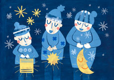 Postkarte Laternenumzug