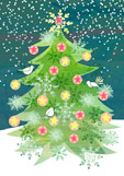 Postkarte Leuchtender Weihnachtsbaum