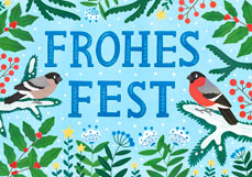 Postkarte FROHES FEST - Gimpel