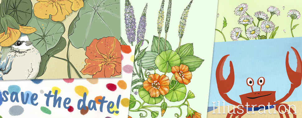 Postkarten mit Illustrationen